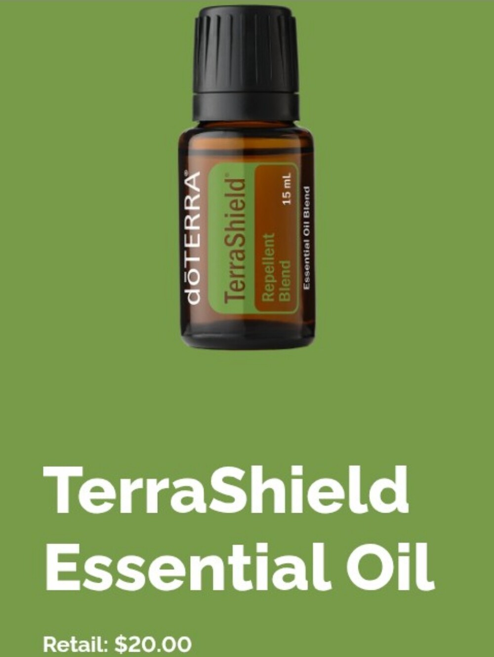 Doterra TerraShield Essential Oil - Green Bottle